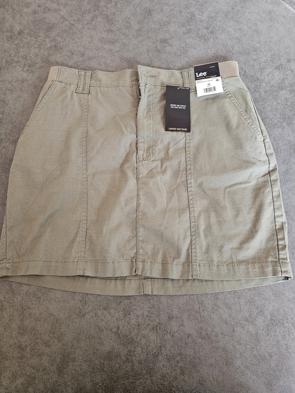 Lee Olive Mini Skirt with Utility Stitching